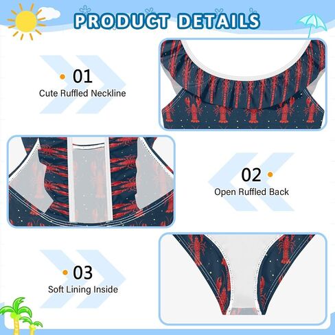 Aflyko Toddler Girl Swimwear One-Piece Soft Stretch Bathing Suit in Kuwait