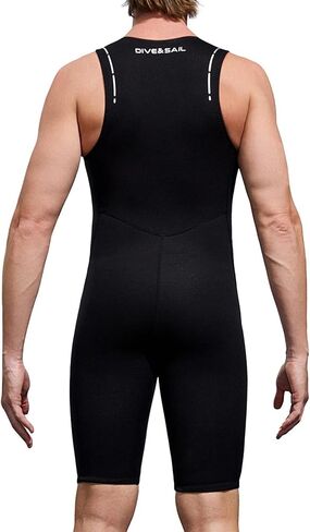 Moily Mens 2mm Neoprene Shorty Wetsuit Bodysuit Sleeveless Front Zipper Athletic Swimsuit Diving Water Sports Swimwear in Kuwait