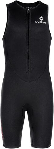 Moily Mens 2mm Neoprene Shorty Wetsuit Bodysuit Sleeveless Front Zipper Athletic Swimsuit Diving Water Sports Swimwear in Kuwait