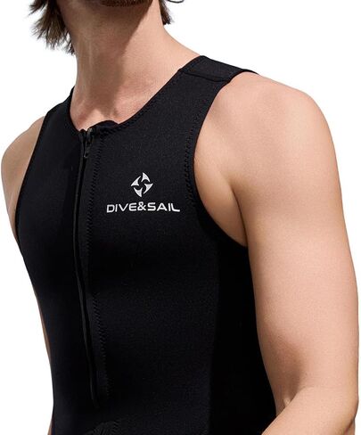 Moily Mens 2mm Neoprene Shorty Wetsuit Bodysuit Sleeveless Front Zipper Athletic Swimsuit Diving Water Sports Swimwear in Kuwait