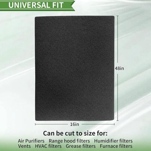 Activated Carbon Filter Sheet 16"x48" – Cut to Fit, 1 Pack | Charcoal Filter Removes Odors, Smoke, Vocs and Allergens. For Air Purifiers, Ac Units, Furnaces, Range Hoods, And Vents in Kuwait