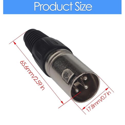 5-Pack 3-Pin XLR Male Connectors – Professional XLR Male Adapter Plugs for Microphone & Audio Cables in Kuwait