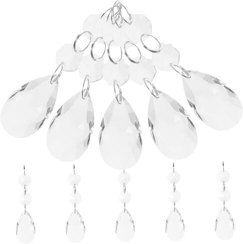 NUOBESTY 10pcs Crystal Chandelier Pendant Light Decoration Drop Style Hanging Crystals DIY Lamp Decor for Weddings and Home Interiors in Kuwait