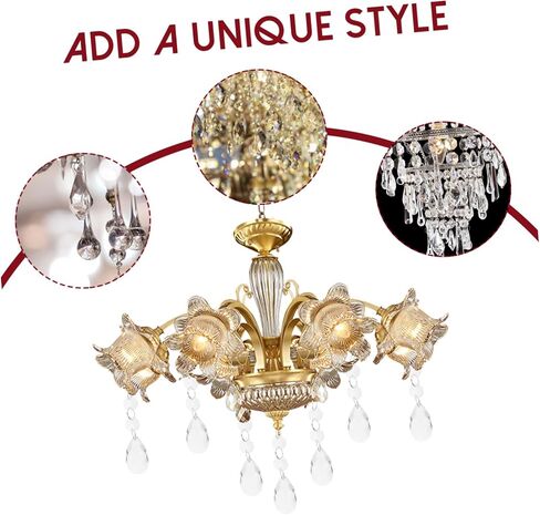 NUOBESTY 10pcs Crystal Chandelier Pendant Light Decoration Drop Style Hanging Crystals DIY Lamp Decor for Weddings and Home Interiors in Kuwait
