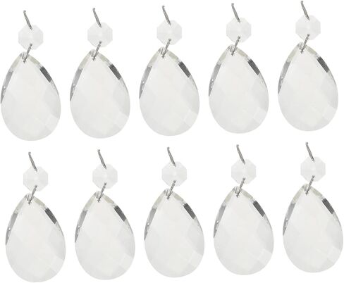 UKCOCO 10Pcs Crystal Lamp Pendant Hanging Crystals for Decoration Clear Ornaments for Chandelier Feng Shui Sun Catchers Rooms Garden Decor in Kuwait