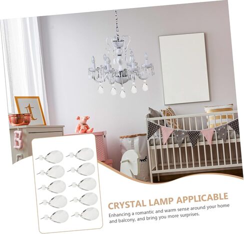 UKCOCO 10Pcs Crystal Lamp Pendant Hanging Crystals for Decoration Clear Ornaments for Chandelier Feng Shui Sun Catchers Rooms Garden Decor in Kuwait