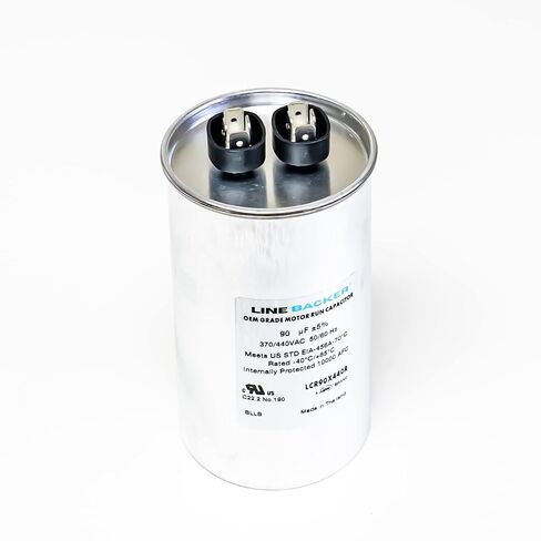 Supco Capacitor Round Run 90 uf 370/440 Volts for HVAC Motors Compressors LCR90X440R Linebacker in Kuwait