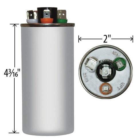 30/7.5 فائق التوهج MFD 370 440 VAC مكثف تشغيل مزدوج JustCapacitors بديل متوافق لـ AmRad USA2272B P/N RA2000/37-44(306+755) in Kuwait