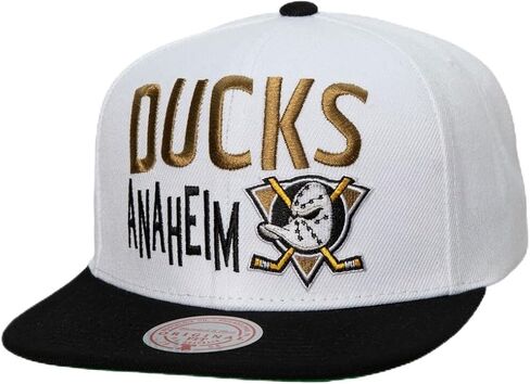 Mitchell & Ness Anaheim Ducks NHL Toss Up Snapback Hat Cap White in Kuwait