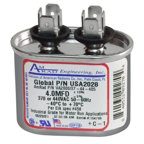 4 uF/MFD 370 440 VAC Motor Run Capacitor JustCapacitors Compatible Replacement for AmRad USA2028 P/N VA2000/37-44-405 in Kuwait