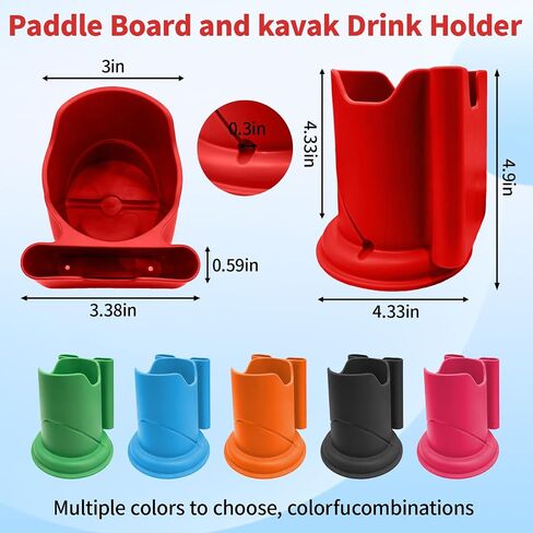 Premium 2-in-1 Paddle Board Cup Holder, Non-Slip Kayak Drink and Phone Holder with Secure Lock System, Universal Cup Holder for SUP, Boat, Surfboard, Canoes, Paddleboard Accessories (Orange) in Kuwait
