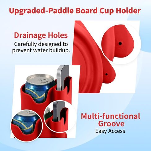 Premium 2-in-1 Paddle Board Cup Holder, Non-Slip Kayak Drink and Phone Holder with Secure Lock System, Universal Cup Holder for SUP, Boat, Surfboard, Canoes, Paddleboard Accessories (Orange) in Kuwait