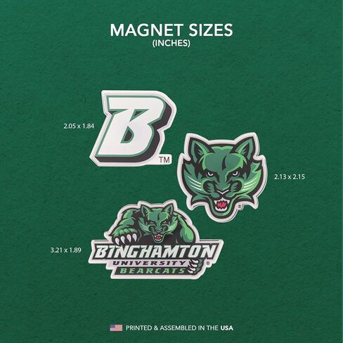 مغناطيس أكريليك من جامعة صبار الصحراء بينغهامتون، 3 عبوات من تصميم BU Bearcats الزخرفي مرخص رسميًا (مجموعة المغناطيس A) in Kuwait