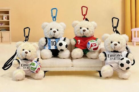 Cute Football Bear Plush Keychain, Bag Charm, Soccer Fan Gift, Backpack Pendant for Teens and Adults in Kuwait