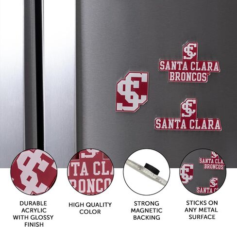Desert Cactus Santa Clara University Acrylic Magnet 3 Pack SCU Broncos Decorative Design Officially Licensed (Magnet Set A) in Kuwait