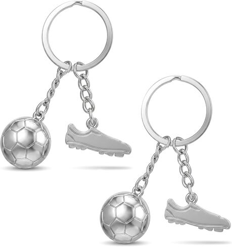 2-Pack Soccer Keychains with Cleat Shoe Pendant, Mini Football Keyrings Backpack Charm Cute Sports Souvenirs & Team Gifts for Soccer Players, Coaches, Fans in Kuwait