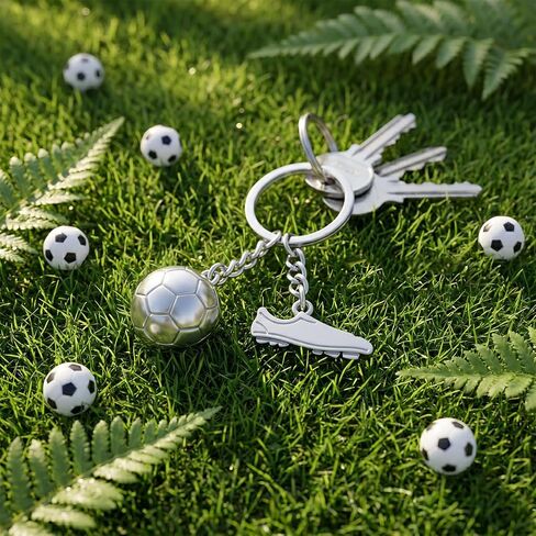 2-Pack Soccer Keychains with Cleat Shoe Pendant, Mini Football Keyrings Backpack Charm Cute Sports Souvenirs & Team Gifts for Soccer Players, Coaches, Fans in Kuwait