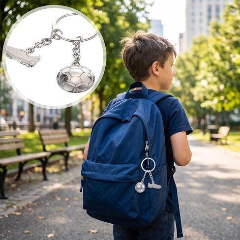 2-Pack Soccer Keychains with Cleat Shoe Pendant, Mini Football Keyrings Backpack Charm Cute Sports Souvenirs & Team Gifts for Soccer Players, Coaches, Fans in Kuwait