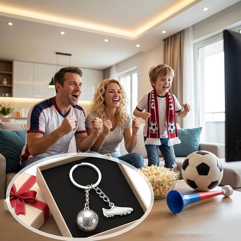 2-Pack Soccer Keychains with Cleat Shoe Pendant, Mini Football Keyrings Backpack Charm Cute Sports Souvenirs & Team Gifts for Soccer Players, Coaches, Fans in Kuwait