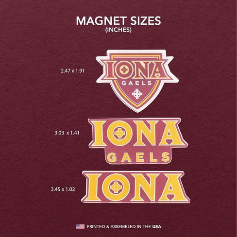 مغناطيس أكريليك من جامعة صبار الصحراء Iona 3 عبوات من تصميم Iona Gaels الزخرفي مرخص رسميًا (مجموعة المغناطيس A) in Kuwait