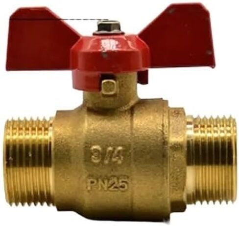 DN20 G 3/4 "صمام كروي نحاسي ذكر منفذ زيت غاز الماء مقاس 19 مم بمقبض أحمر in Kuwait