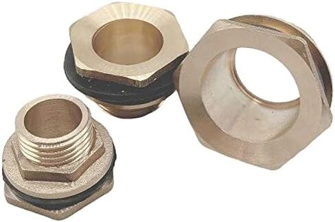 1pc Copper Water Tank Connector 1/2" 3/4" 1" Male Brass Pipe Single Loose Key Swivel Fittings Nut Jointer Bulkhead Fitting(3/4'') Fitting in Kuwait