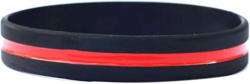 Thin Red Line Silicone Wristband (Youth, Adult, and XL Adult in Kuwait