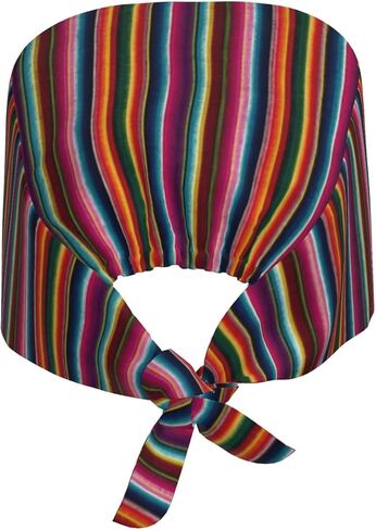 Rainbow Serape Design Print Scrub Caps Women Men, Nurse Cap Surgical Caps Scrub Hats for Women Men, Adjustable Working Cap with Sweatband in Kuwait