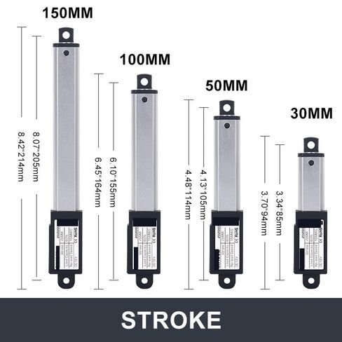DC12V Electric Linear Actuator 10mm 30mm 50mm 100mm Stroke Piston Metal Gear Motor Toy Box Opener High Speed IP54 235N(A2 100MM Stroke,DC12V 50MMS18N) in Kuwait