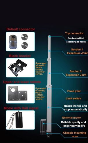 Linear Actuator 12V/24V/36V/48V Linear Actuator 2000mm 1300mm 1000N Linear Actuator Electric Fast Long Stroke with end Switch(1500mm,13MM PER SECOND1000N_36V) in Kuwait