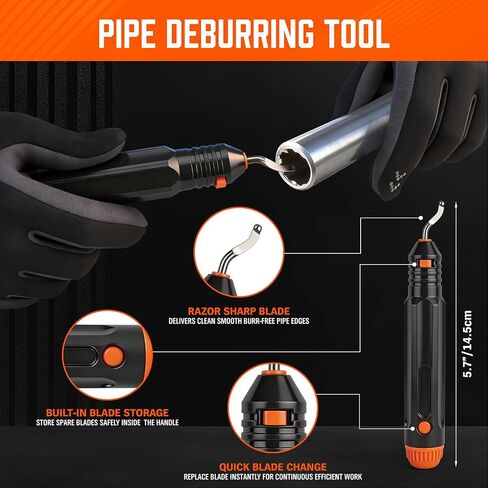 HORUSDY 4-Piece Ultimate Tube Cutter Set, Heavy Duty Pipe Cutter 1/4"-2", Mini Tubing Cutter 1/8"-7/8", Deburring Tool & Inner Outer Reamer for Copper, PVC, Aluminum Plumbing & HVAC Pipes in Kuwait
