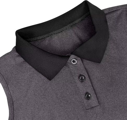 Women's Breathable Sleeveless Golf Polo Shirts Moisture Wicking Contrast Collar Quick Dry Tennis Tops in Kuwait