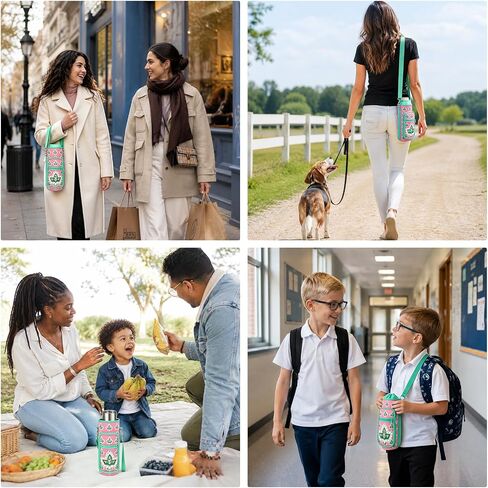 Sorority Gifts Water Bottle Carrier Bag with Adjustable Strap and Phone Pocket for 20-32 oz Bottles, Neoprene Water Bottle Sling Bag Sleeve Holder Carrier for Walking Hiking Gym in Kuwait