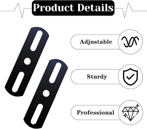 4 Pcs Black 4.33" Heavy Duty Metal Steel Repair Fixing Bracket Connector Adjustable Flat Mending Plate for Wood, Furniture in Kuwait
