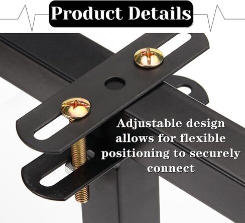4 Pcs Black 4.33" Heavy Duty Metal Steel Repair Fixing Bracket Connector Adjustable Flat Mending Plate for Wood, Furniture in Kuwait