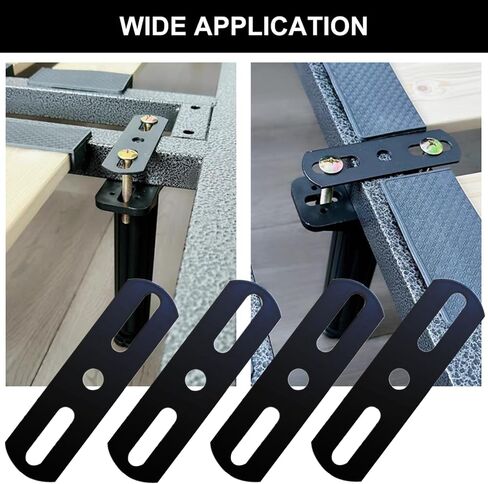4 Pcs Black 4.33" Heavy Duty Metal Steel Repair Fixing Bracket Connector Adjustable Flat Mending Plate for Wood, Furniture in Kuwait