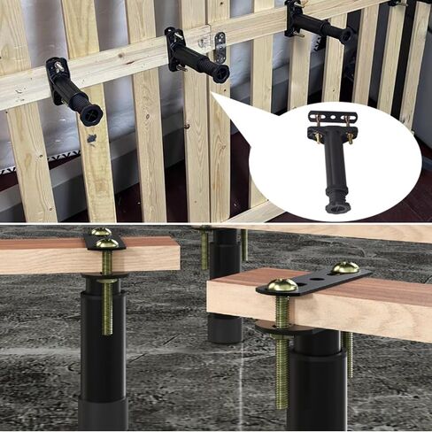 4 Pcs Black 4.33" Heavy Duty Metal Steel Repair Fixing Bracket Connector Adjustable Flat Mending Plate for Wood, Furniture in Kuwait