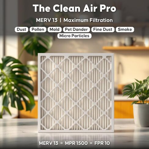 Aerostar 21 1/2x23 5/16x1 MERV 13 High Efficiency Pleated Air Filter, 6-Pack, Electrostatic AC Furnace HVAC Replacement, Captures Smoke Bacteria Allergy Dust Pollen Pet Dander (21.5x23.3125x0.75) in Kuwait