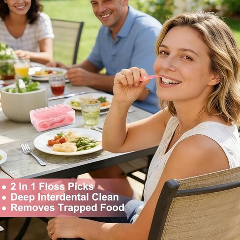 Floss Picks 300 Count Portable Dental Floss Sticks For Teeth Cleaning Dual Function Disposable Dental Floss Picks Comfortable Ergonomic Handle Tooth Picks Flossers 6 Travel Cases Pink in Kuwait
