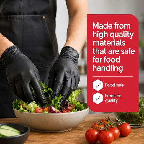 Inspire Black Vinyl Disposable Gloves | Cleaning Gloves, Food Prep, Cooking Home | Black Gloves Disposable Latex Free in Kuwait