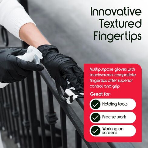 Inspire Black Vinyl Disposable Gloves | Cleaning Gloves, Food Prep, Cooking Home | Black Gloves Disposable Latex Free in Kuwait