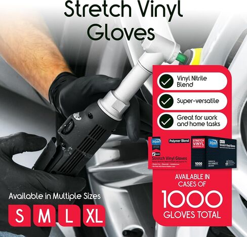 Inspire Black Vinyl Disposable Gloves | Cleaning Gloves, Food Prep, Cooking Home | Black Gloves Disposable Latex Free in Kuwait