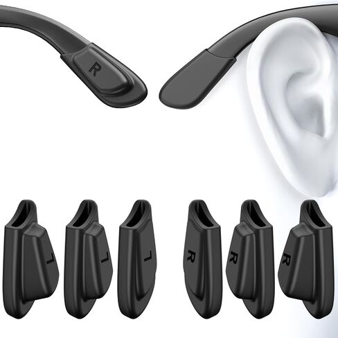 مقابض أذن للنظارات بثلاثة أحجام متوافقة مع Ray Ban Meta (الجيل 1 و2) Wayfarer/Skyler/Headliner/Blazer/Scriber، وسائد أذن من السيليكون المضادة للانزلاق لملحقات مقابض النظارات الذكية Meta AI in Kuwait
