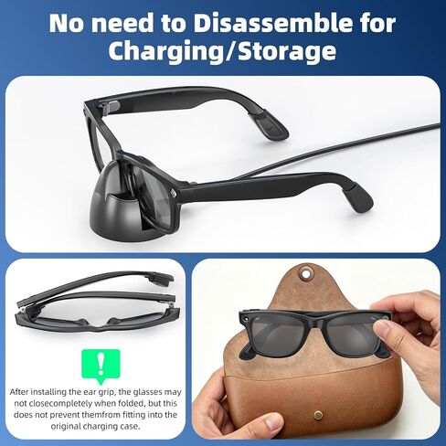 مقابض أذن للنظارات بثلاثة أحجام متوافقة مع Ray Ban Meta (الجيل 1 و2) Wayfarer/Skyler/Headliner/Blazer/Scriber، وسائد أذن من السيليكون المضادة للانزلاق لملحقات مقابض النظارات الذكية Meta AI in Kuwait