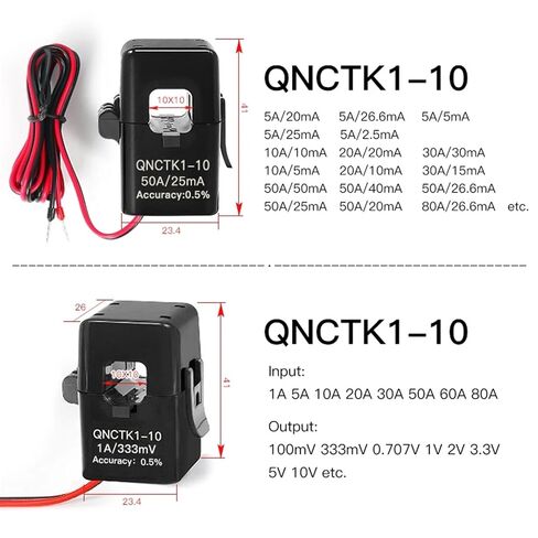 1 قطعة سبليت الأساسية محول التيار الاستشعار QNCTK1-10 50A 25mA 5A 2.5mA 10A 5mA 20A 20mA 100A فتح نوع محول التيار ct المشبك (QNCTK1-10 50A-40mA) in Kuwait