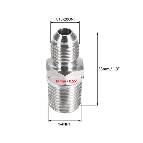 uxcell Hex Nipple 1/4 NPT X 7/16-20UNF 304 Stainless Steel Pipe Tube Fitting 2Pcs in Kuwait