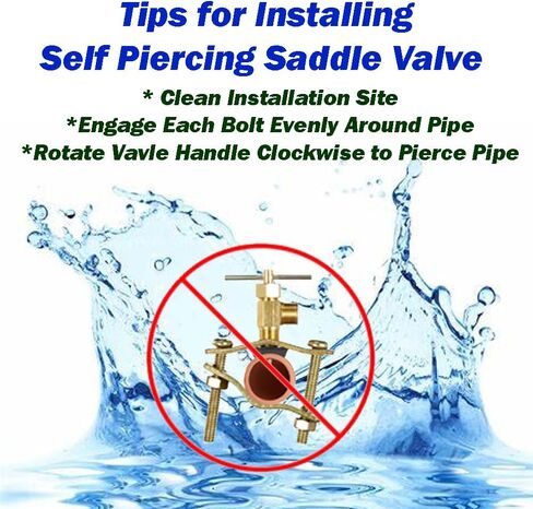 Self Piercing Saddle Valve Kit, 1/4" Brass Compression Needle Valve for 3/8" to 3/4" Pipe Diameter and Compression Hardware Kit for potable water in Kuwait