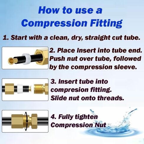 Self Piercing Saddle Valve Kit, 1/4" Brass Compression Needle Valve for 3/8" to 3/4" Pipe Diameter and Compression Hardware Kit for potable water in Kuwait