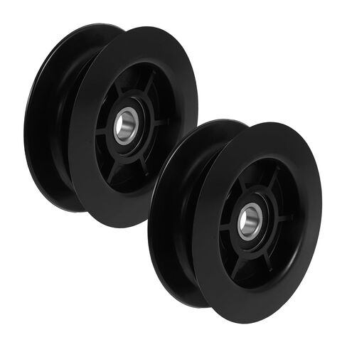 Totority 2pcs رافعة شوكية بكرة الأسطوانة مع فتحة مزدوجة تحمل 3 طن عجلات دليل النايلون للخرطوم الهيدروليكي الثقيلة رافعة شوكية دليل استبدال بكرة البكرة للتعامل مع المواد in Kuwait