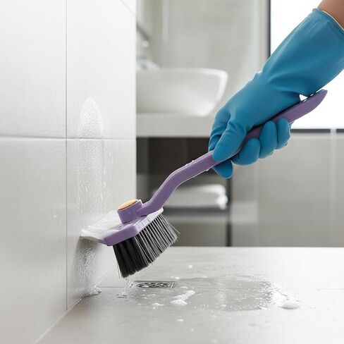 3-in-1 Multi-Purpose Cleaning Brush with Rotating, Reusable Plastic Handle, Uncharged Manual Operation, Portable Gap Scrubber for Bathroom and Kitchen Tile, Wall and Floor Cleaning in Saudi Arabia